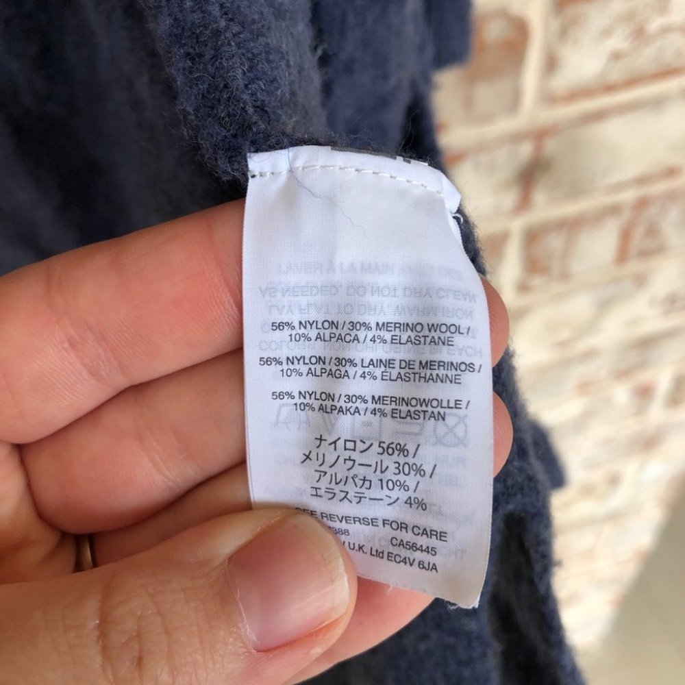 Madewell Kent Cardigan Alpaca Wool SOFT Navy Blue Sweater XS - Picture 15 of 16